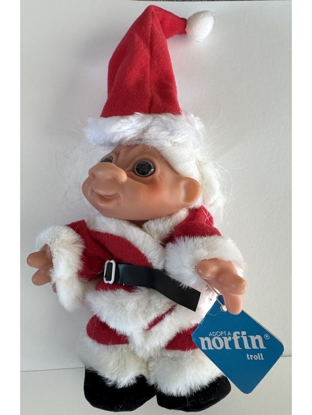 Vintage DAM Norfin Cousin Claus Santa Troll Doll Original Tags 11” W/ Hat